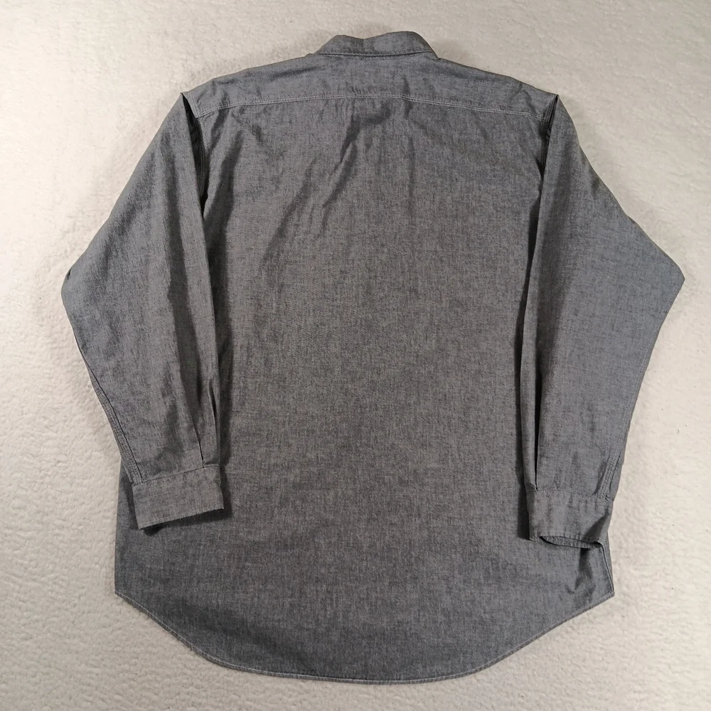 Vintage Polo Ralph Lauren Shirt Mens XL Gray Dungaree Workshirt 100% Cotton